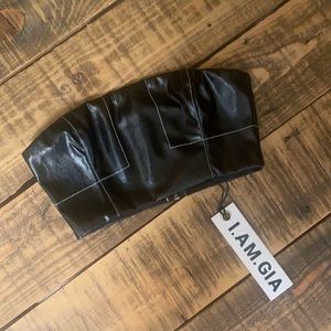 IAMGIA Black Leather Top